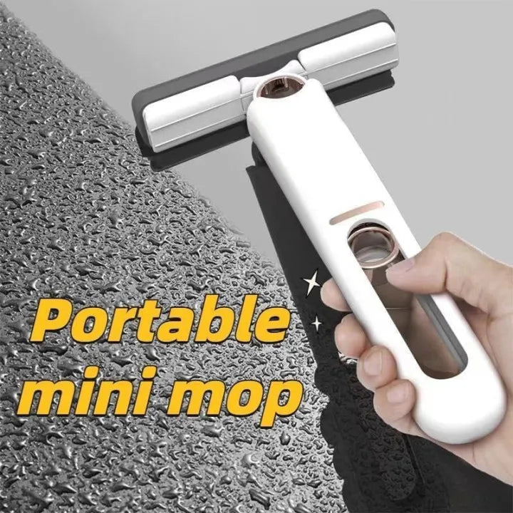 Portable Mini Mop Mini Squeeze Mop Folding Car Window Wall Cleaner Mini Sponge Mop Car Cleaning Mop | Mini Mop Self Squeeze Mini Mop Cleaner for Kitchen Floor Cleaner Mop, Plastic (No Color Choice)